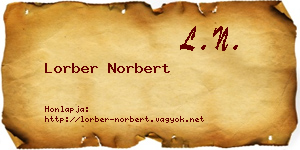 Lorber Norbert névjegykártya